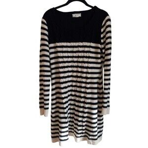 Pink Rose Black and Beige knit‎ Sweater dress